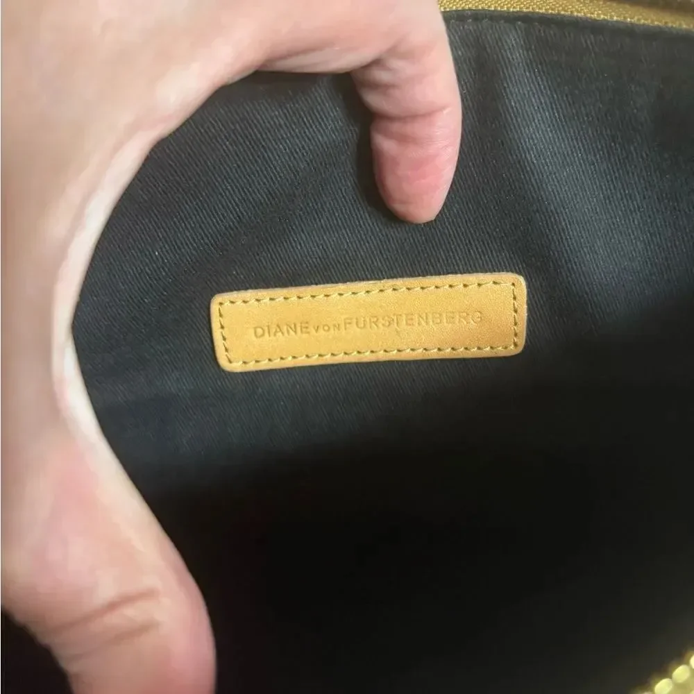 Diane Von Furstenberg Black and Tan Clutch
